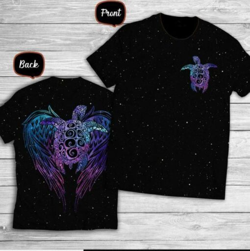 Galaxy Purple Turtle 3D All Over Printed Shirts For Men And Women For Turtle Lovers, Gift For Men Gift For Women Gift For Turtle Lover Friend 3D Shirts