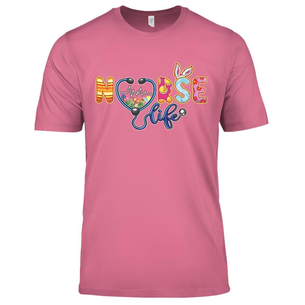 Blessed Easter Nurse Life Stethoscope Nurse Bunny Crew Gift Premium T Shirts