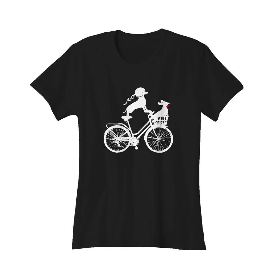 Doxie Vintage Dachshund Art Bicycle Cyclist Dog Lover Gifts Animal Women’s T-Shirt