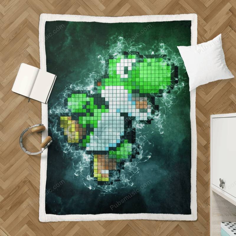 Yoshi retro – Mario Sherpa Fleece Blanket