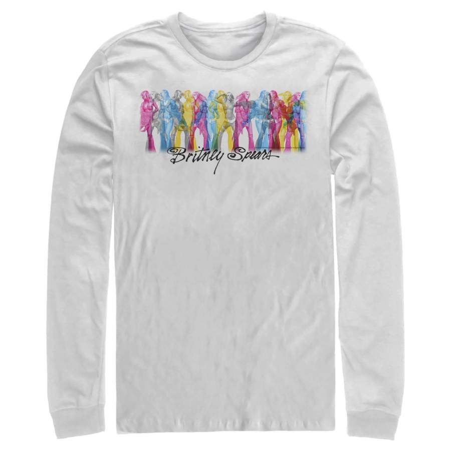 Britney Spears Men’s Rainbow on Stage  Long Sleeve Shirt