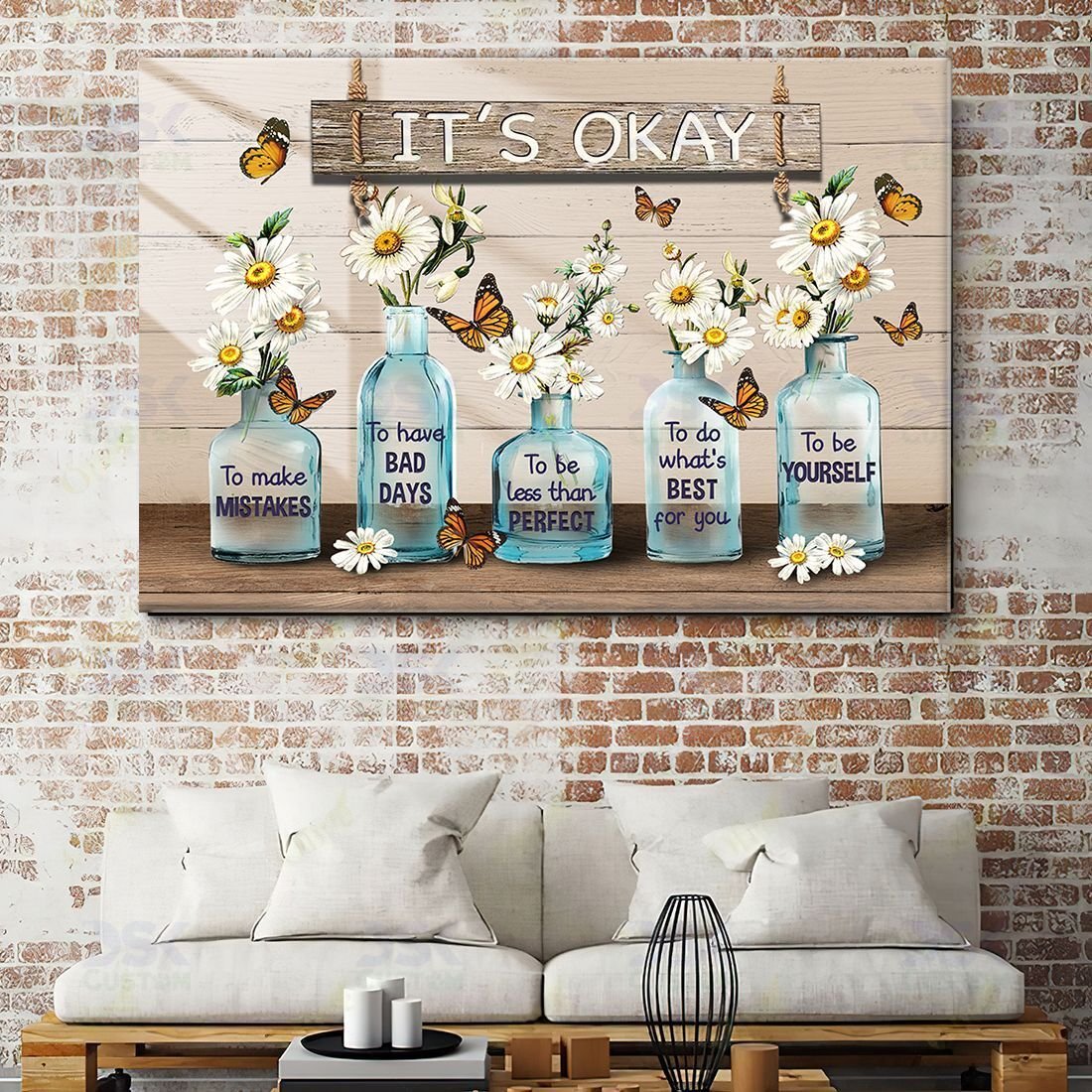 Butterfly – Canvas Wall Art Home Decor It’S Okay 3 [Id1-P]