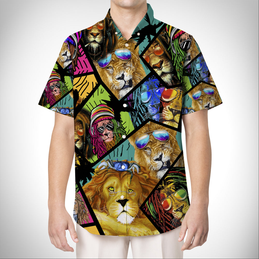 Amazing Lion Hawaiian Shirts, Summer Short Sleeve Hawaiian Shirt, Summer Clothes, Hawaiian Shirt Gift For Men