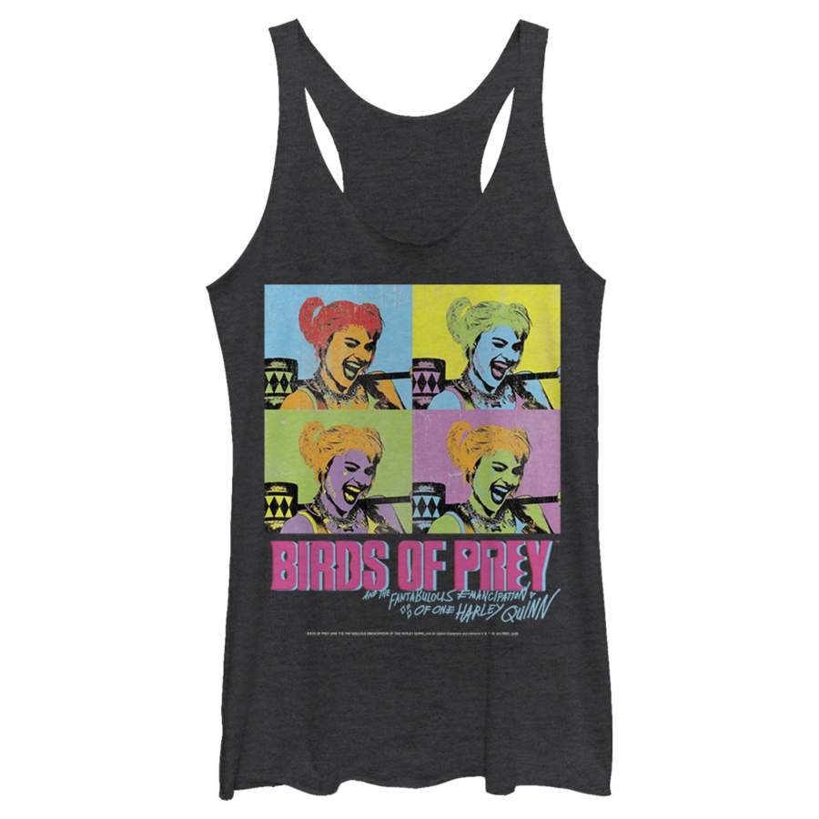 Birds of Prey Women’s Harley Quinn Pop Art  Racerback Tank