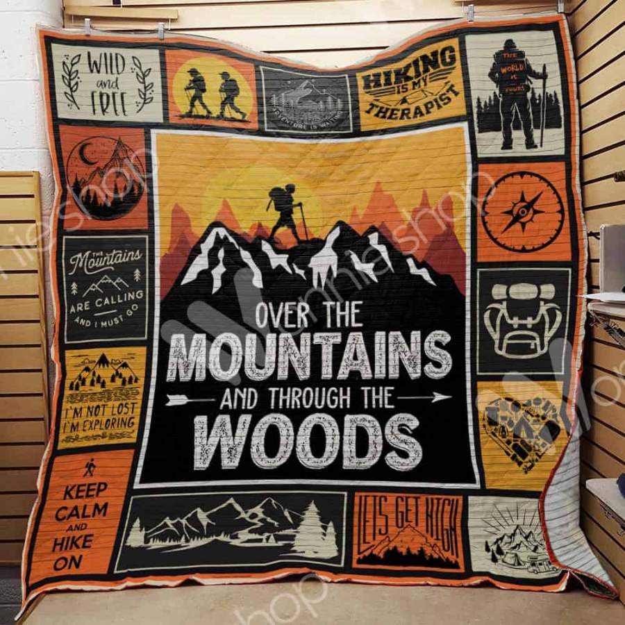 Wozoro Quilt Blanket Hiking Over The Mountains And Through The Woods Twin Queen King Size