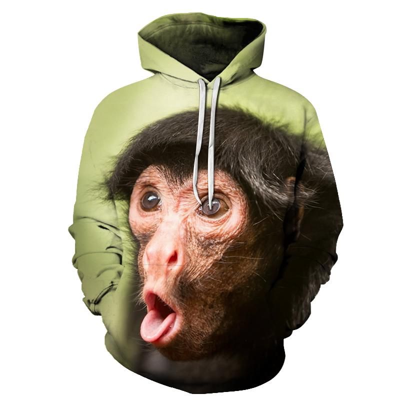 Funny Monkey Face 3D – Sweatshirt Hoodie Pullover