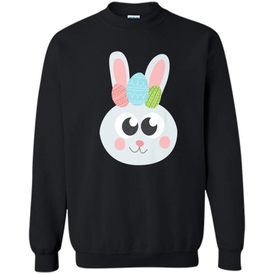 Cool Adorable Easter Bunny Face Costume Emojis Shirt Gift Printed Crewneck Pullover Sweatshirt 8 oz