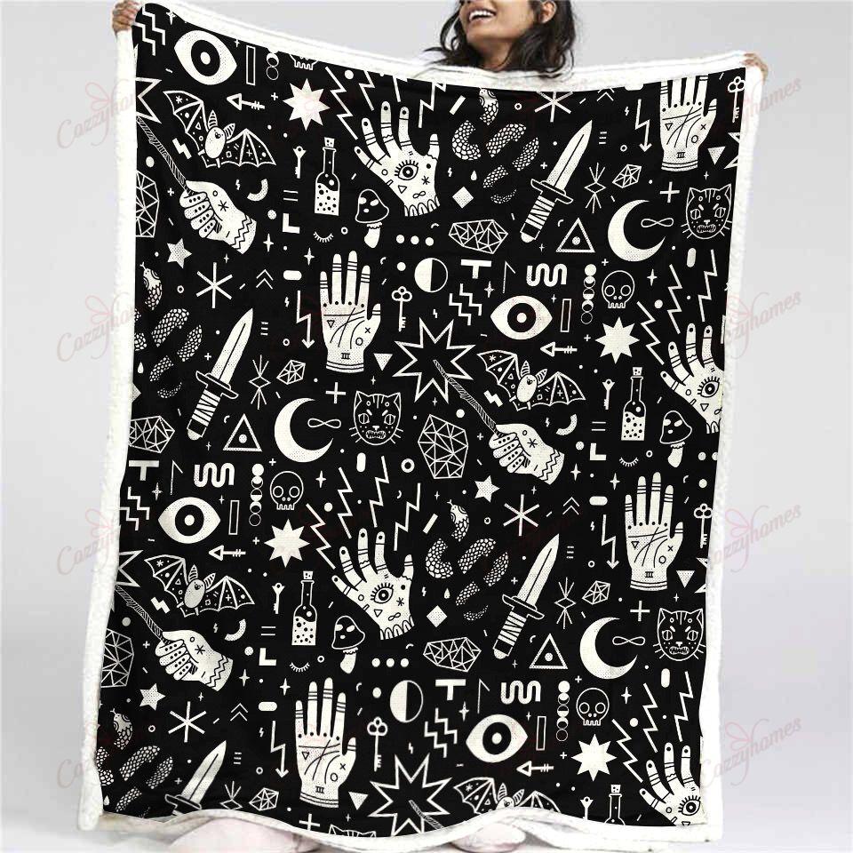 Witchcraft Fleece Blankets, Halloween Blanket, Halloween Throw Blanket, Halloween Fleece Blanket – Blanket, 30X40, Blanket Sofa Bed