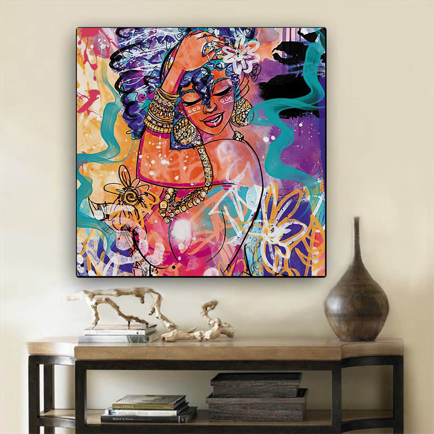 African American Canvas Art Cute African American Female Afrocentric Wall Art Afrocentric Home Decor BPS87609