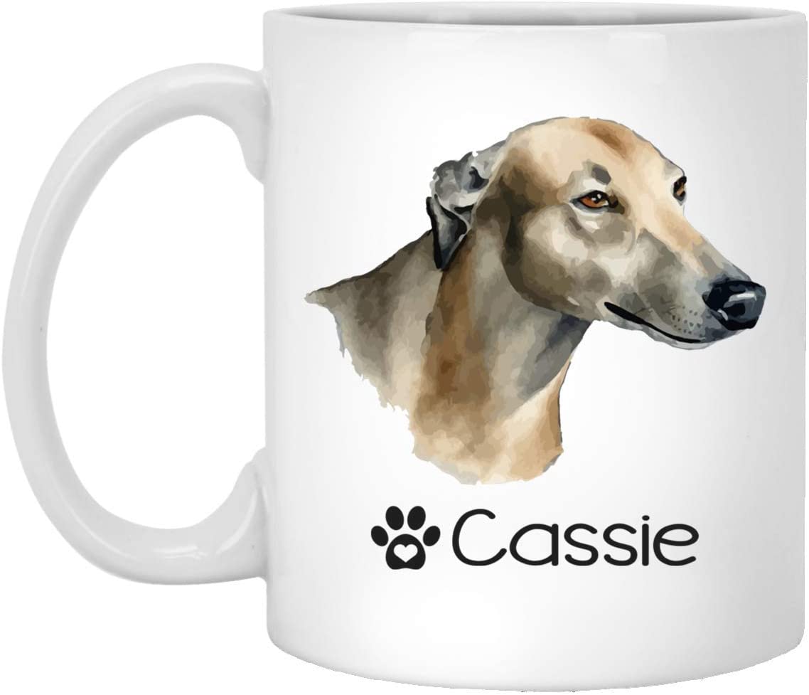 Personalized Greyhound Dog Mug – Pet Owner Gifts For Women – Gifts For Dog Lover – Greyhound Mom Dad Mugs – Dog Cups 11Oz