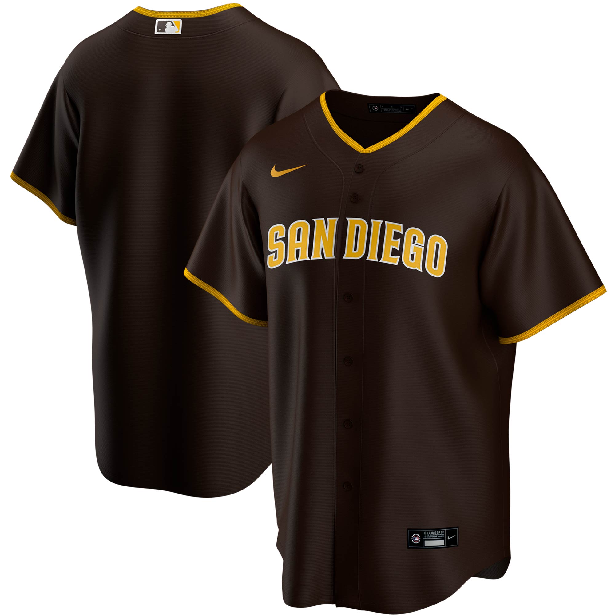 San Diego Padres Road Replica Team Jersey – Brown