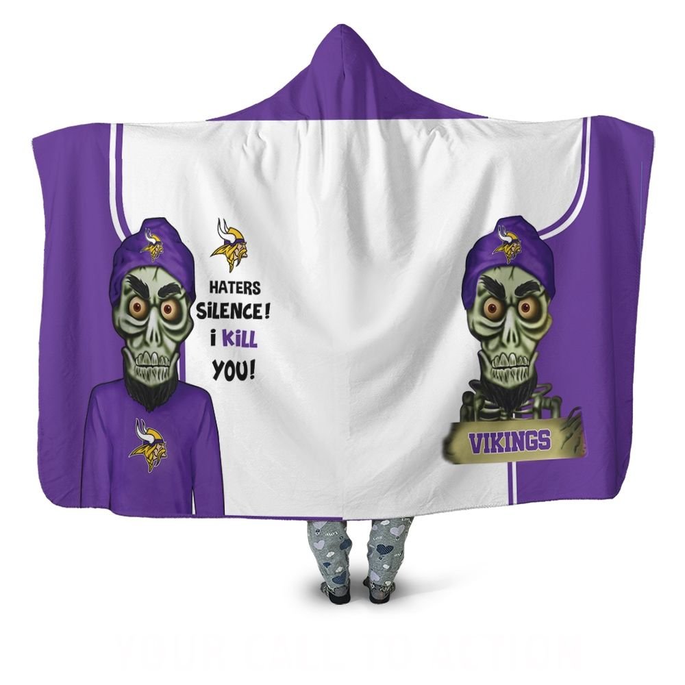 Minnesota Vikings Haters I Kill You 3D Hooded Blanket