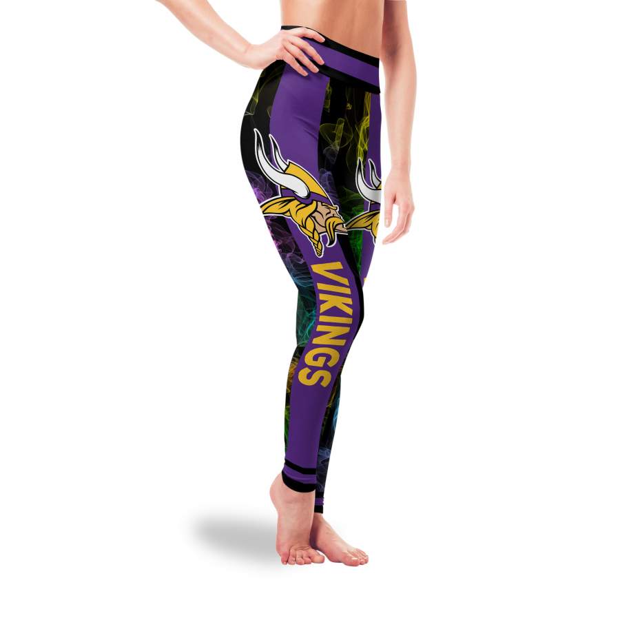 Incredible Mysterious Smoke Colors Minnesota Vikings Leggings