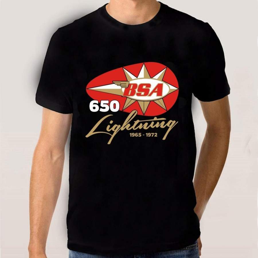 Bsa 650 Lightning Retro Vintage Motorcycle Biker Men T Shirt Men Shirts T Shirts Fashion Casual Tee Tops Short Sleeve