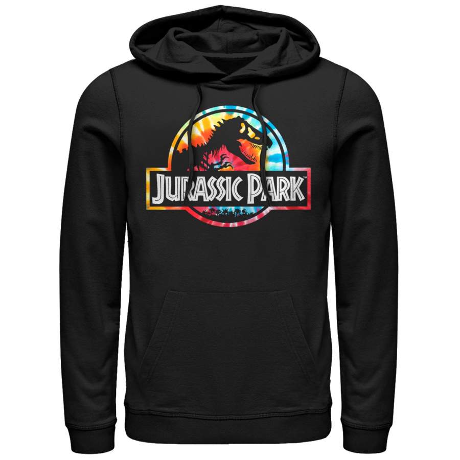 Jurassic Park Men’s Groovy Tie-Dye Logo Lightweight Hoodie