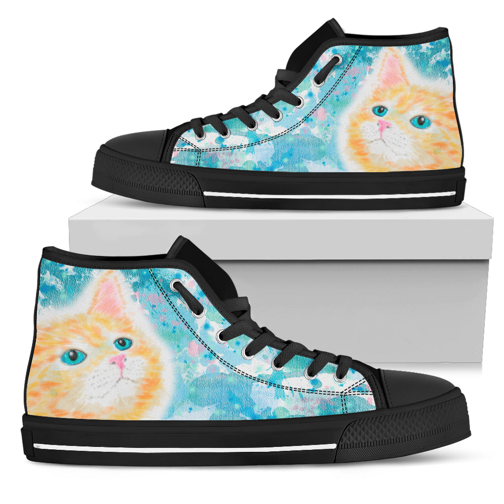 Watercolor Cat Canvas Shoes