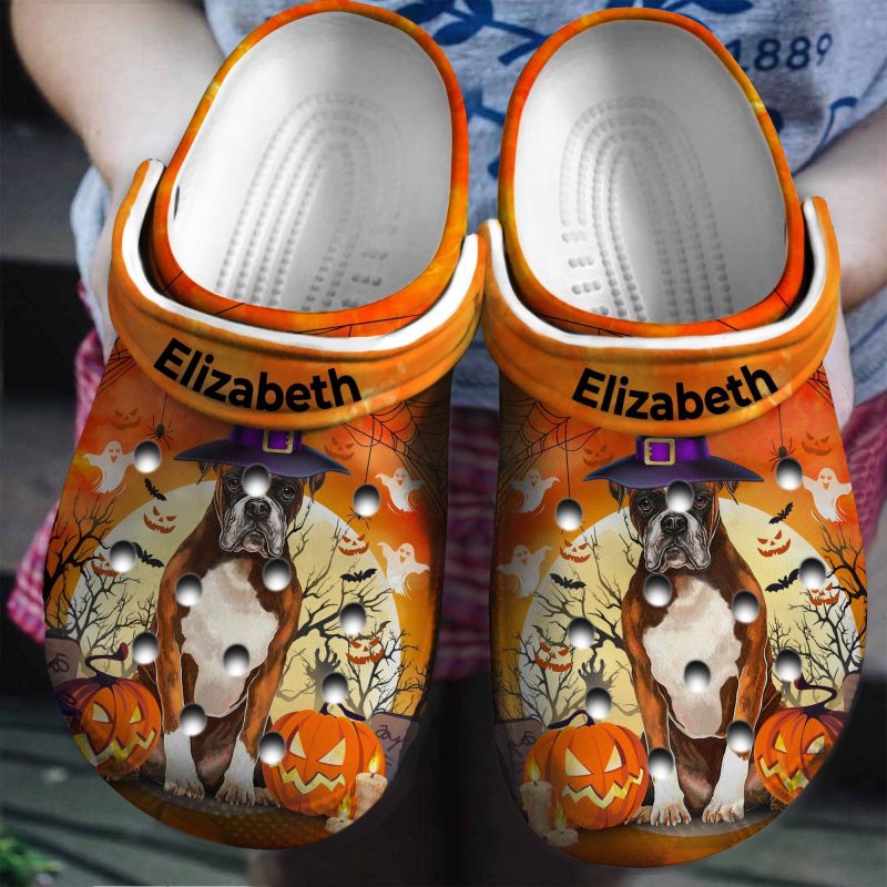 Boxer Witch Personalized Shoes Clogs Gifts For Halloween