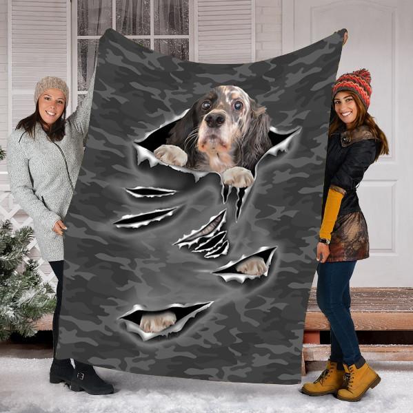 Personalized Dog Gift – English Setter Puppy Scratch For Dog Lovers – Fleece Blanket