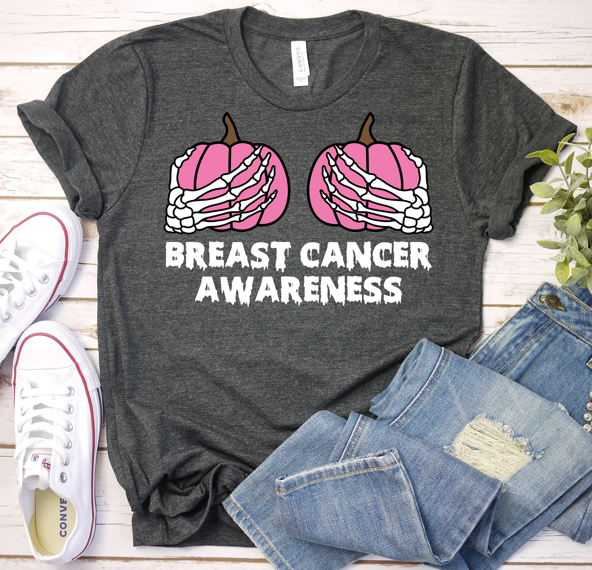 Breast Cancer Awareness Shirt, Skeleton Shirt, Breast Cancer Survivor SHIRT, Halloween Breast Cancer Shirt, Halloween Shirt, Pumpkins Shirt , Thanksgiving Shirts, Halloween Shirt Ideas