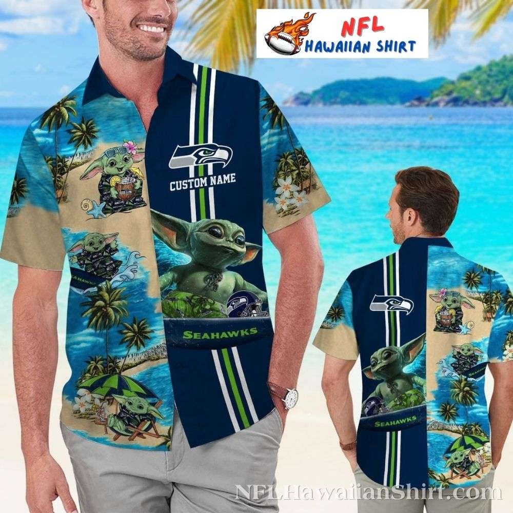 Baby Yodaæ Summer Beach Vacation Seattle Seahawks Hawaiian Shirt