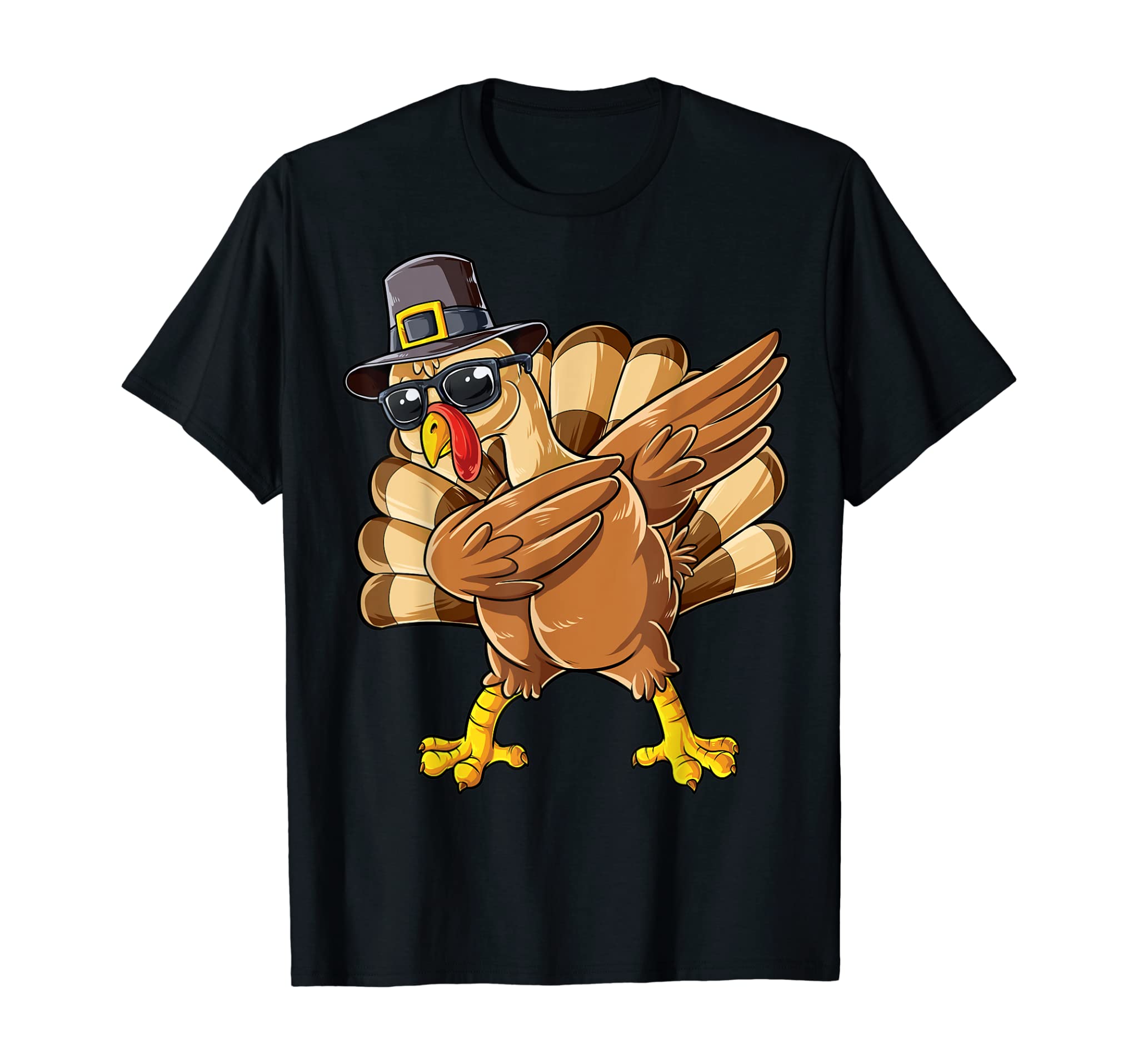 Dabbing Turkey Thanksgiving Day Gifts Pilgrim Boys Kids Men T-Shirt