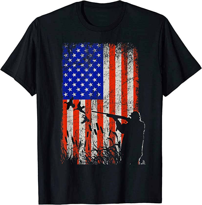 Vintage US Flag Duck Hunting Tee Hunters Duck Hunter Hunt T-Shirt