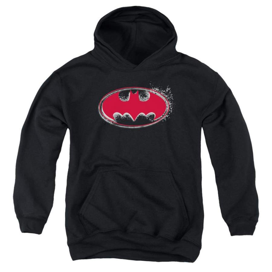 Batman – Hardcore Noir Bat Logo Youth Pull Over Hoodie