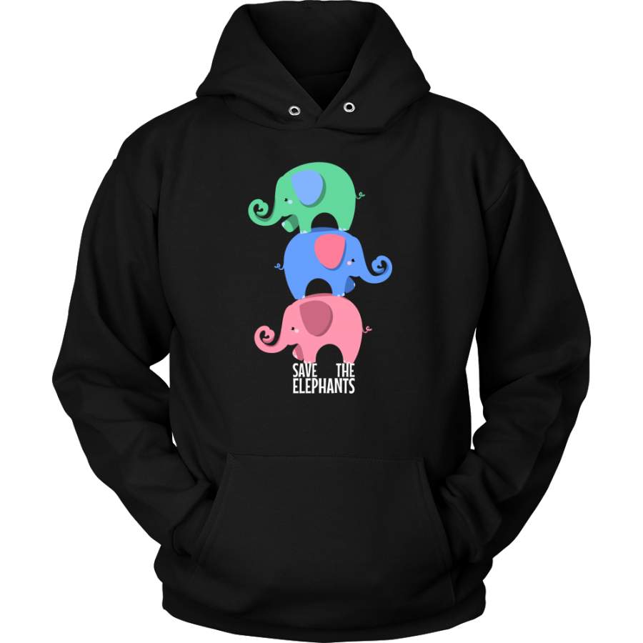 Save The Elephants, Cute Elephant, Wild Animal Hoodie