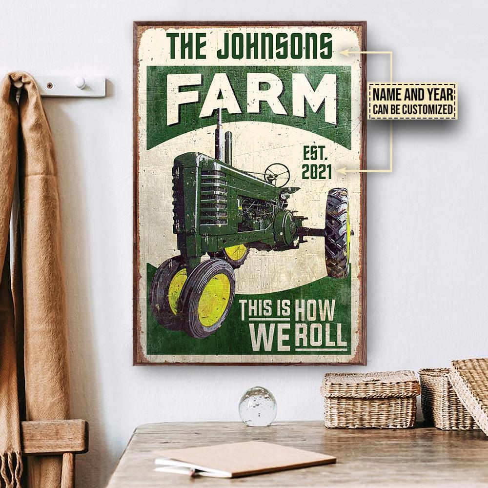 Aeticon Gifts Personalized Farm Tractor This Is How Canvas Mom Dad Gift Home Decor