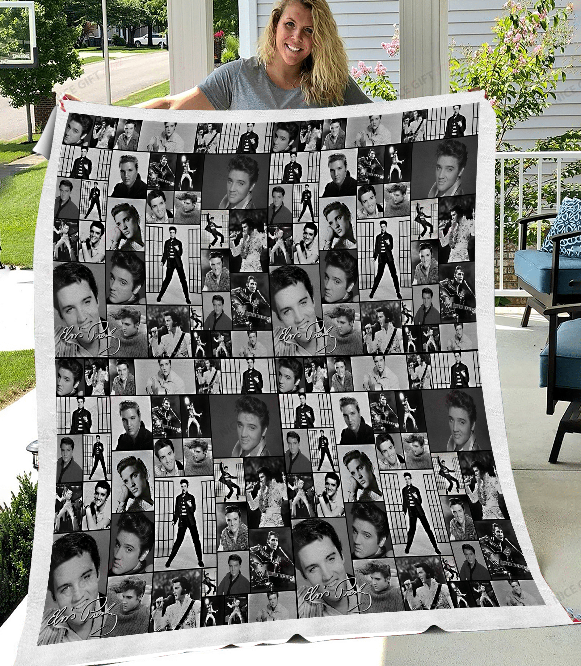 Elvis Presley Fleece Blanket Blk-F1H0