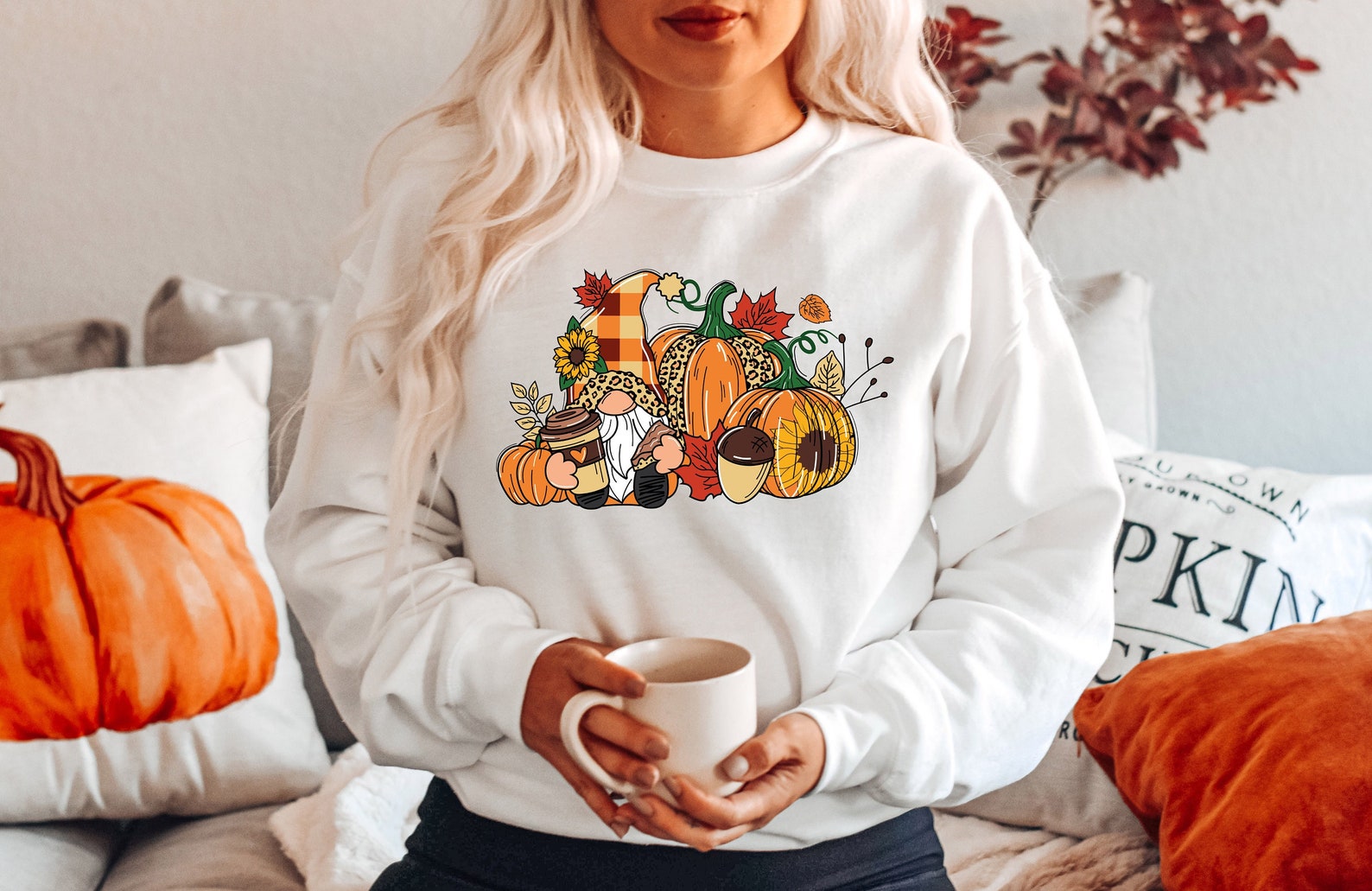 Thanksgiving Sweatshirt Halloween 2D Crewneck Sweatshirt All Over Print Sweatshirt For Women Sweatshirt For Men Sws3631