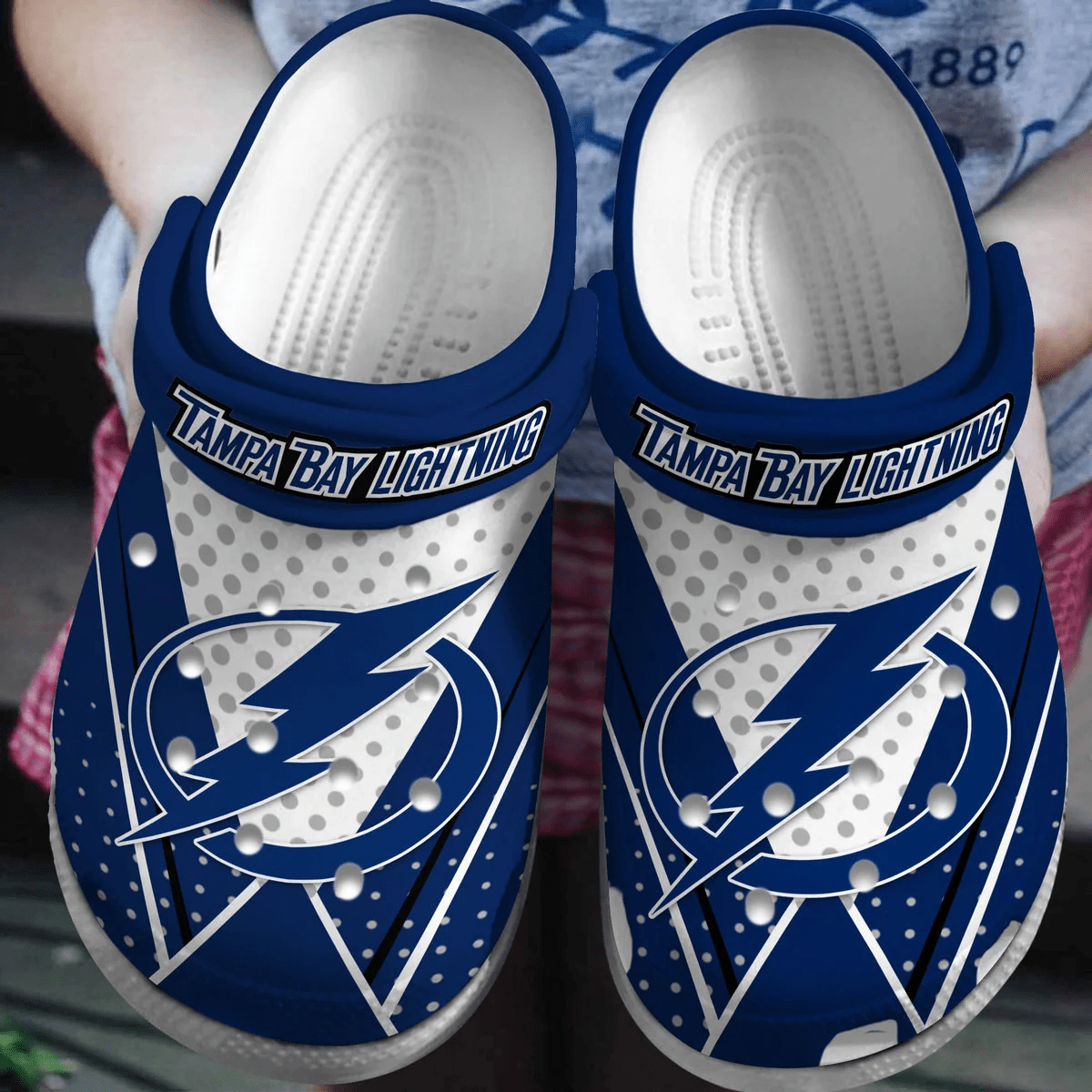 Premium Tampa Bay Lightning NHL Sport Crocs Crocband Clogs Shoes Comfortable For Men Women and Kids