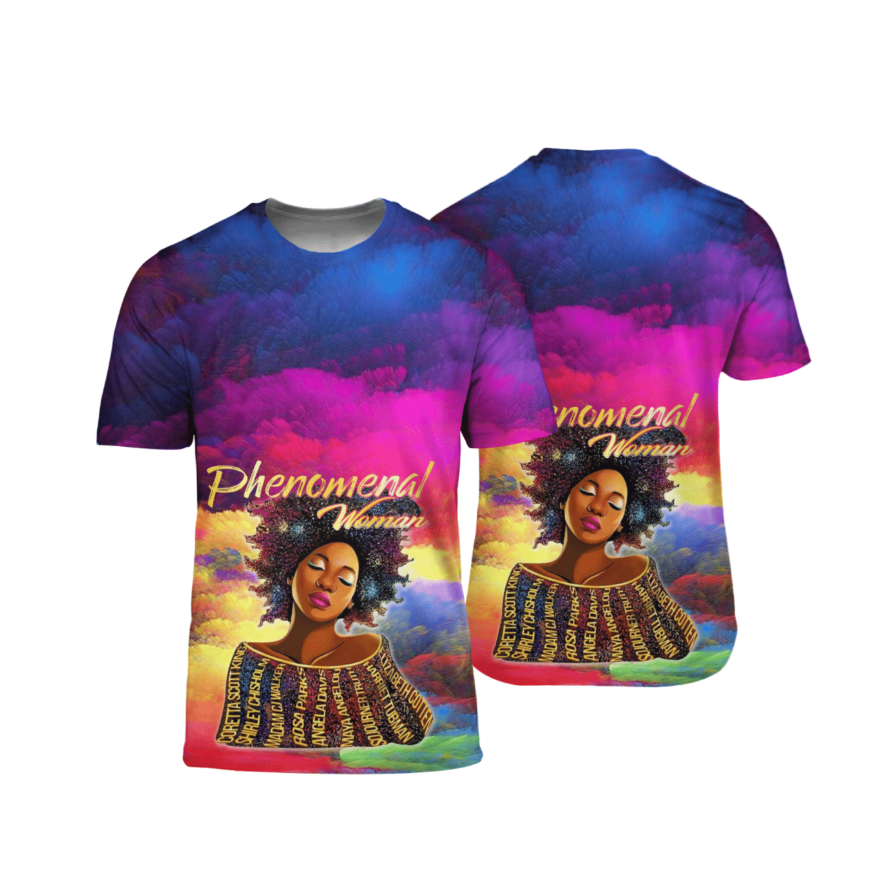 Phenomenal Woman Art Black Girl African American 3D T Shirt