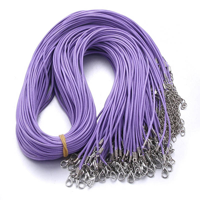 Wholesale 100pc/lot DIY Black Leather Chain Necklace Women Handmade Wax Cord Rope Necklace For DIY Jewelry Making Accessories alx