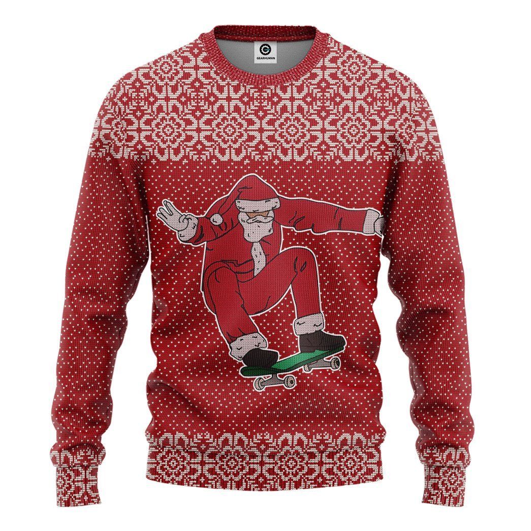 Casespring 3D Santa Claus Jolly Ugly Sweater Custom Sweatshirt Apparel