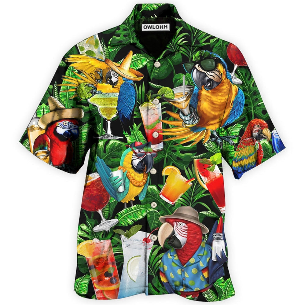 Parrot Drinking Cocktail Style Hawaii Shirt Ha100516