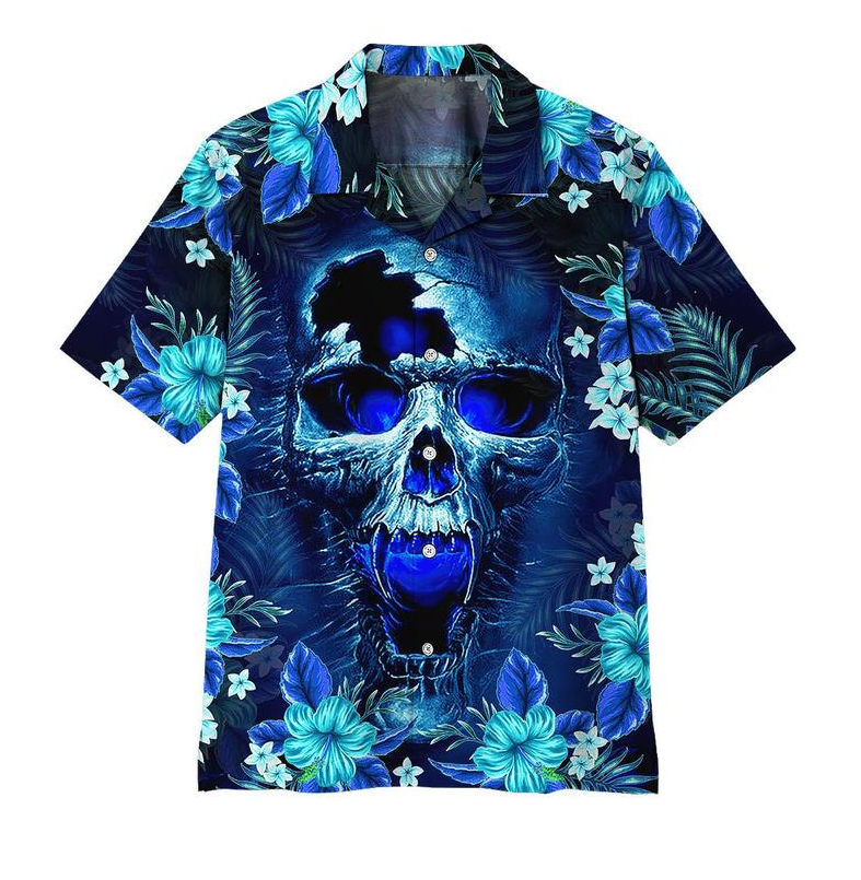 Apayprint Skull Blue Hawaii Shirt Ha39681