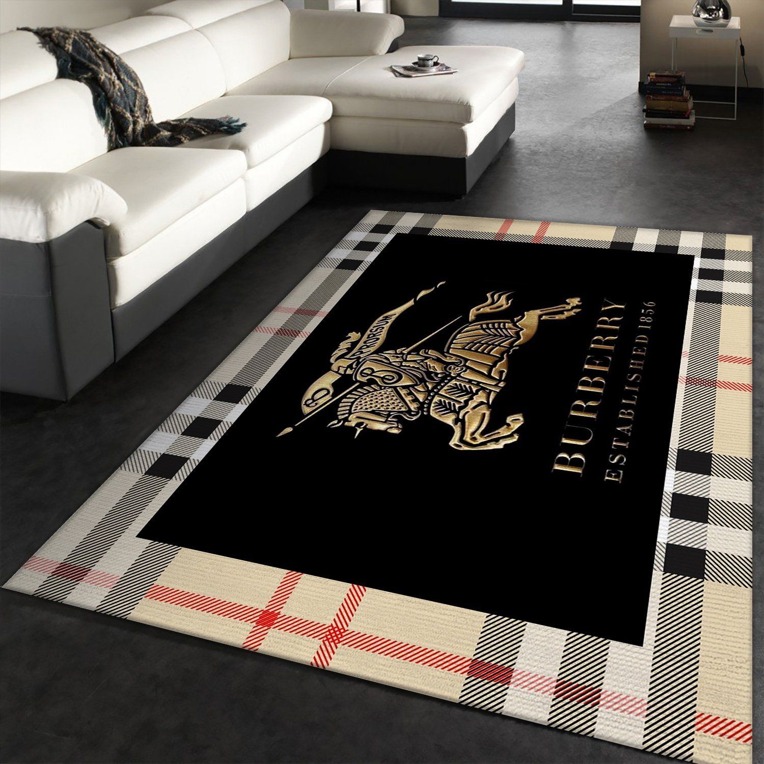 Burberry Logo Area Rugs LUXURY Living Room Carpet FN231227 Brands Fashion Floor Decor The US Decor