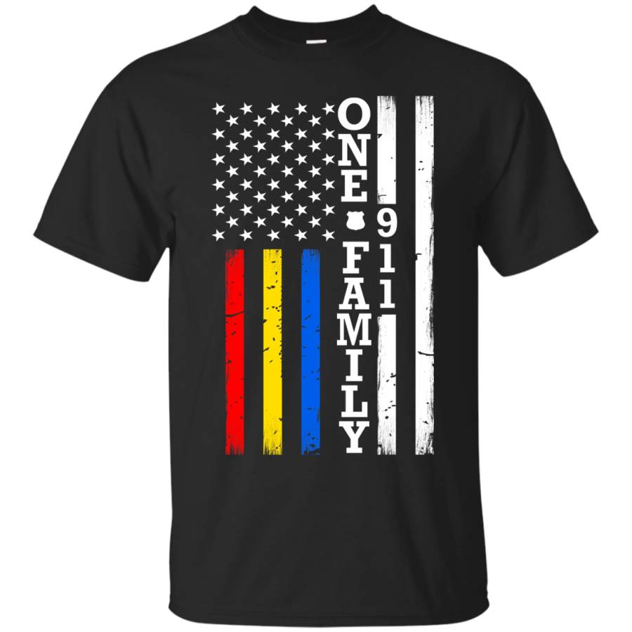 AGR 911 Emergency Services Flag Family T-Shirt