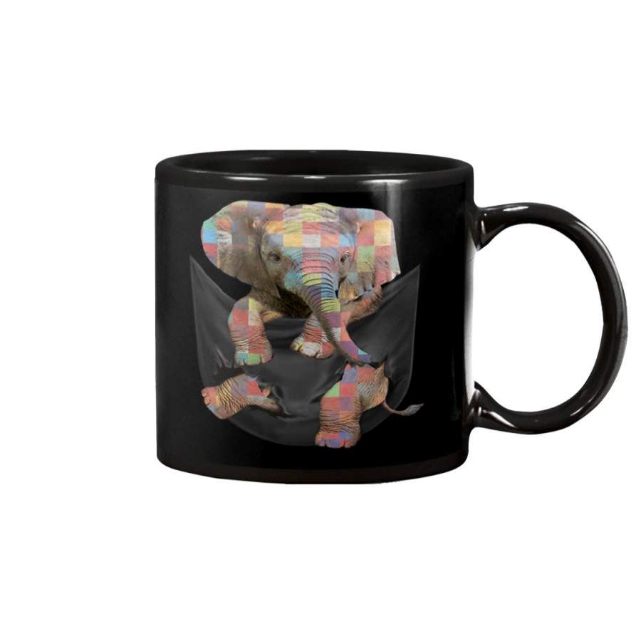 Baby Mosaic Elephant In Pocket 2020 Trending Mug