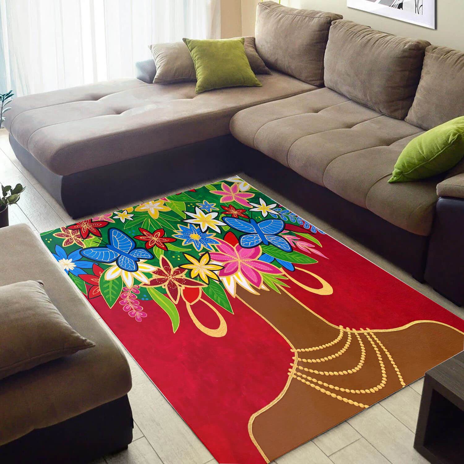 Trendy African Style Rugs Cute Natural Hair African Queen African Style Carpet African Inspired Home Decor WBG3934