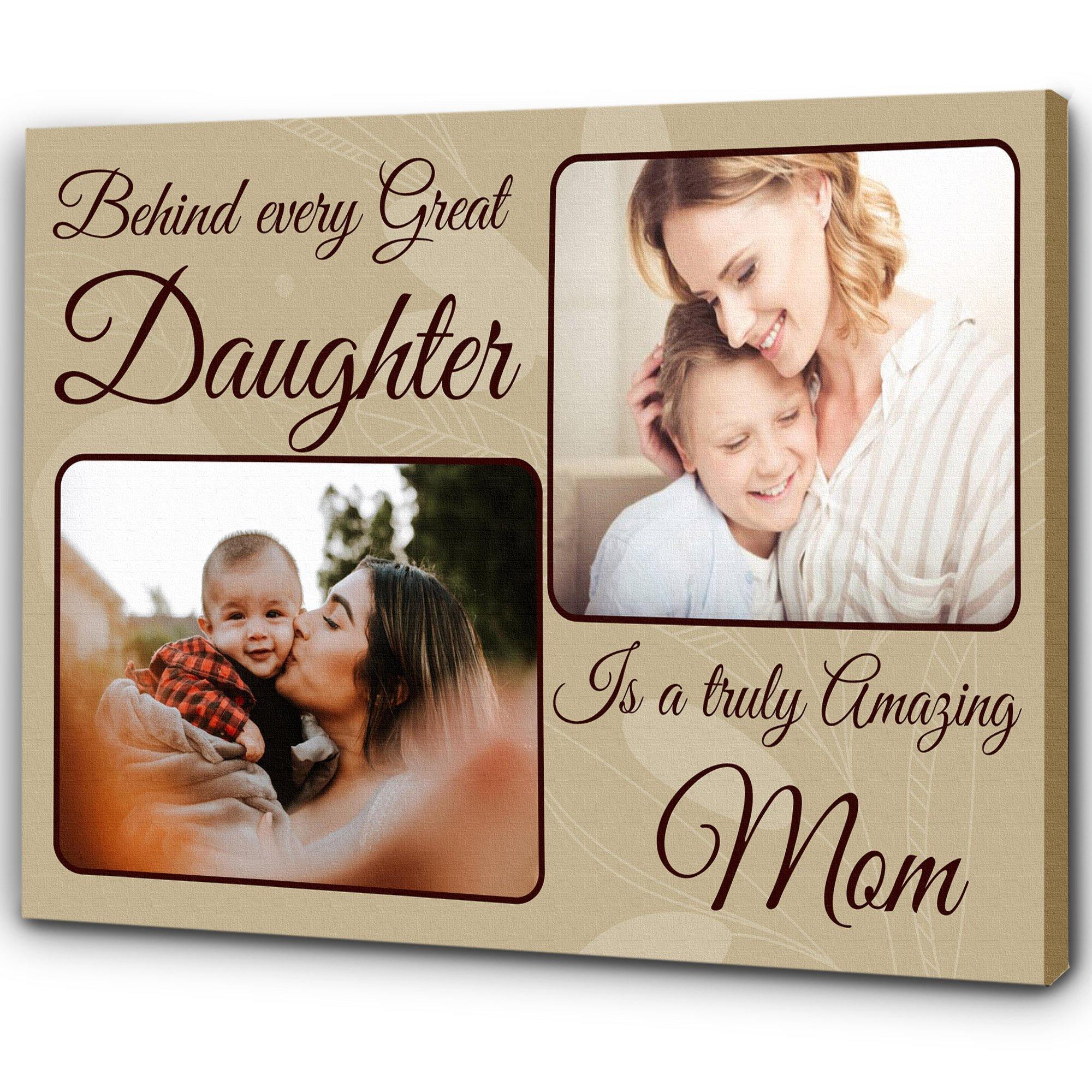 [Personalized Photo] Mother & Daughter Gift For Family Home Decor Wall Art Canvas Memorial Home Decor