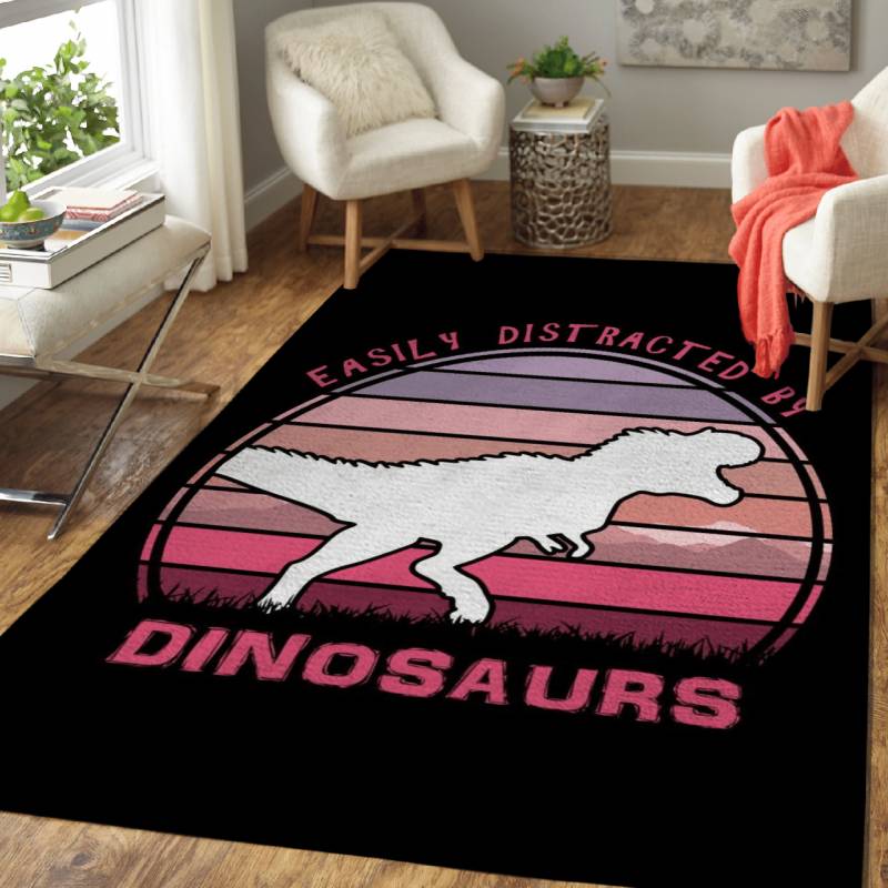 T Rex Distracted – Animals Vintage Sunset Area Rug Carpet