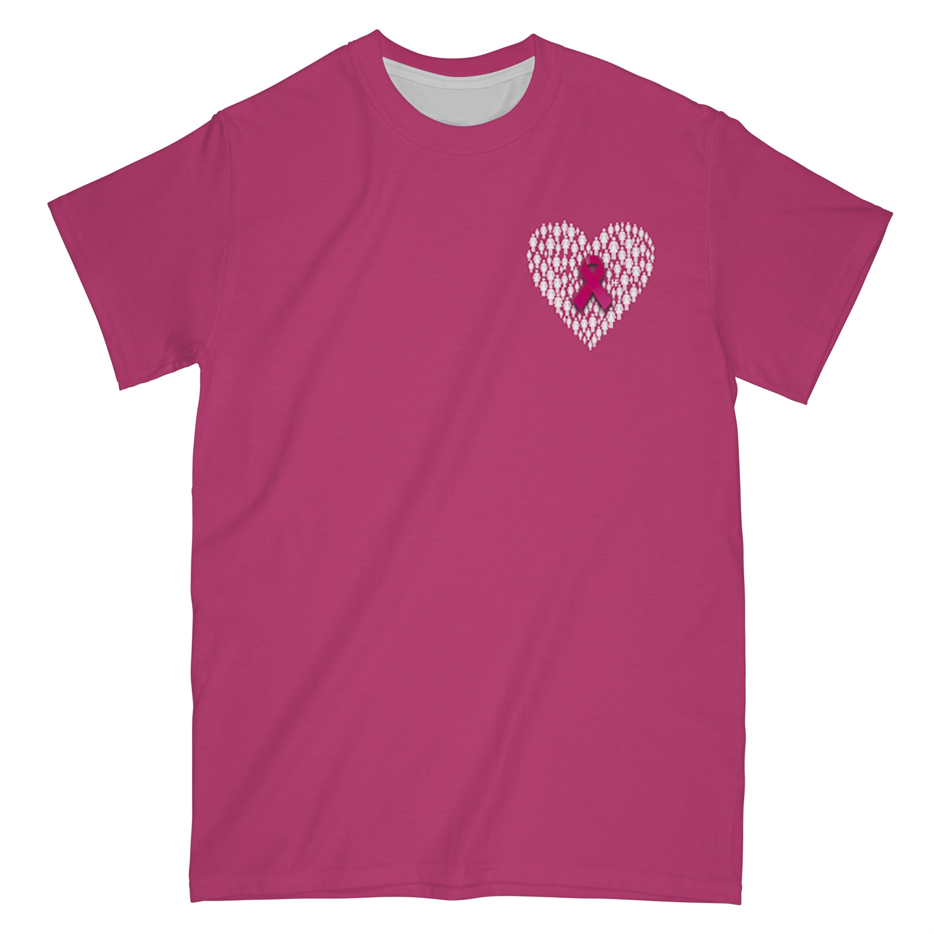 In This Family No One Fights Alone All Over Print T-Shirt, Pink Ribbon Breast Cancer Awareness Month Shirt