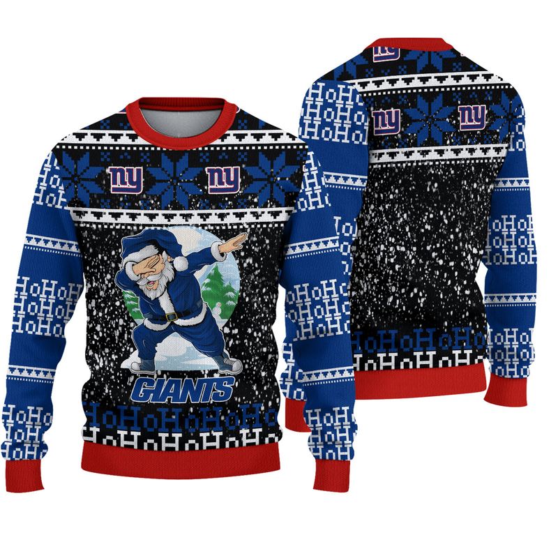 New York Giants Sweatshirt Santa Claus Ho Ho Ho