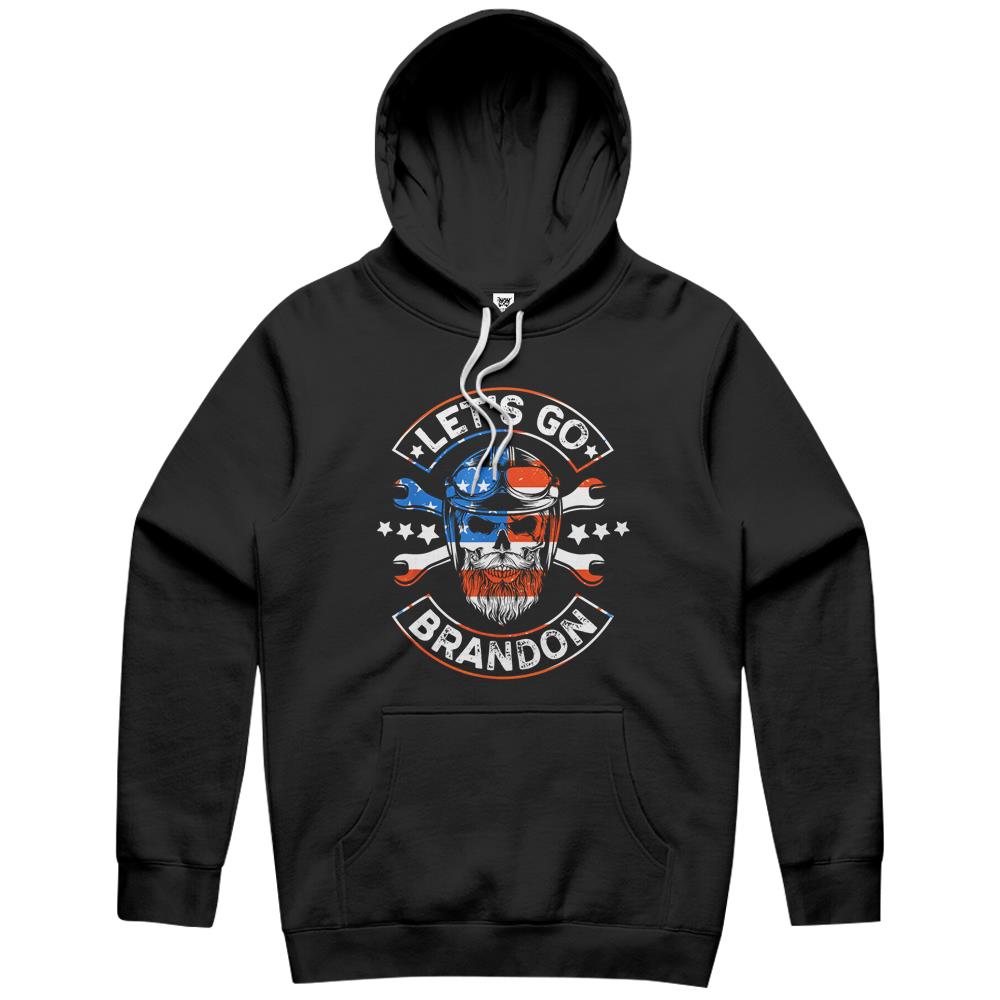 Let’S Go Brandon American Biker Usa Flag Hoodie