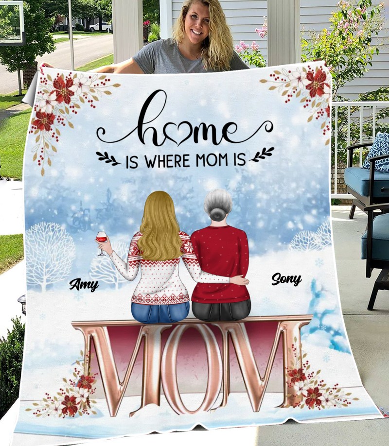 Personalized Custom Mother And Daughter Fleece Blanket, Christmas Gift Idea For Mother/Daughter, Mother And Daughter Forever Linked Together