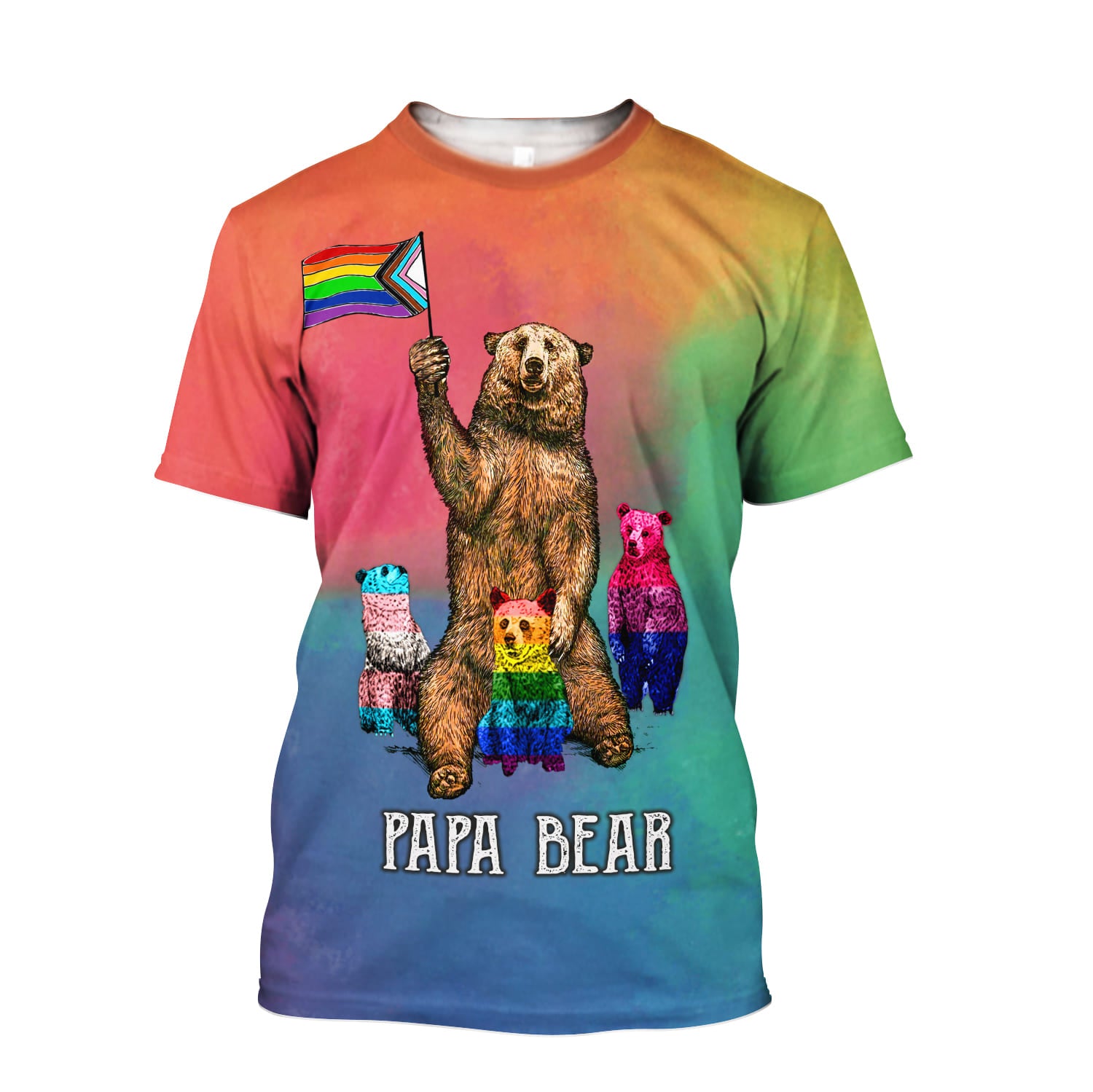 Tmarc Tee Lgbt Pride Papa Bear Father’S Day All Over Printed Unisex Shirts