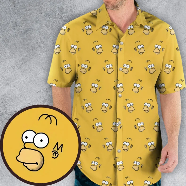 Homer Simpson Pattern Hawaiian Shirt