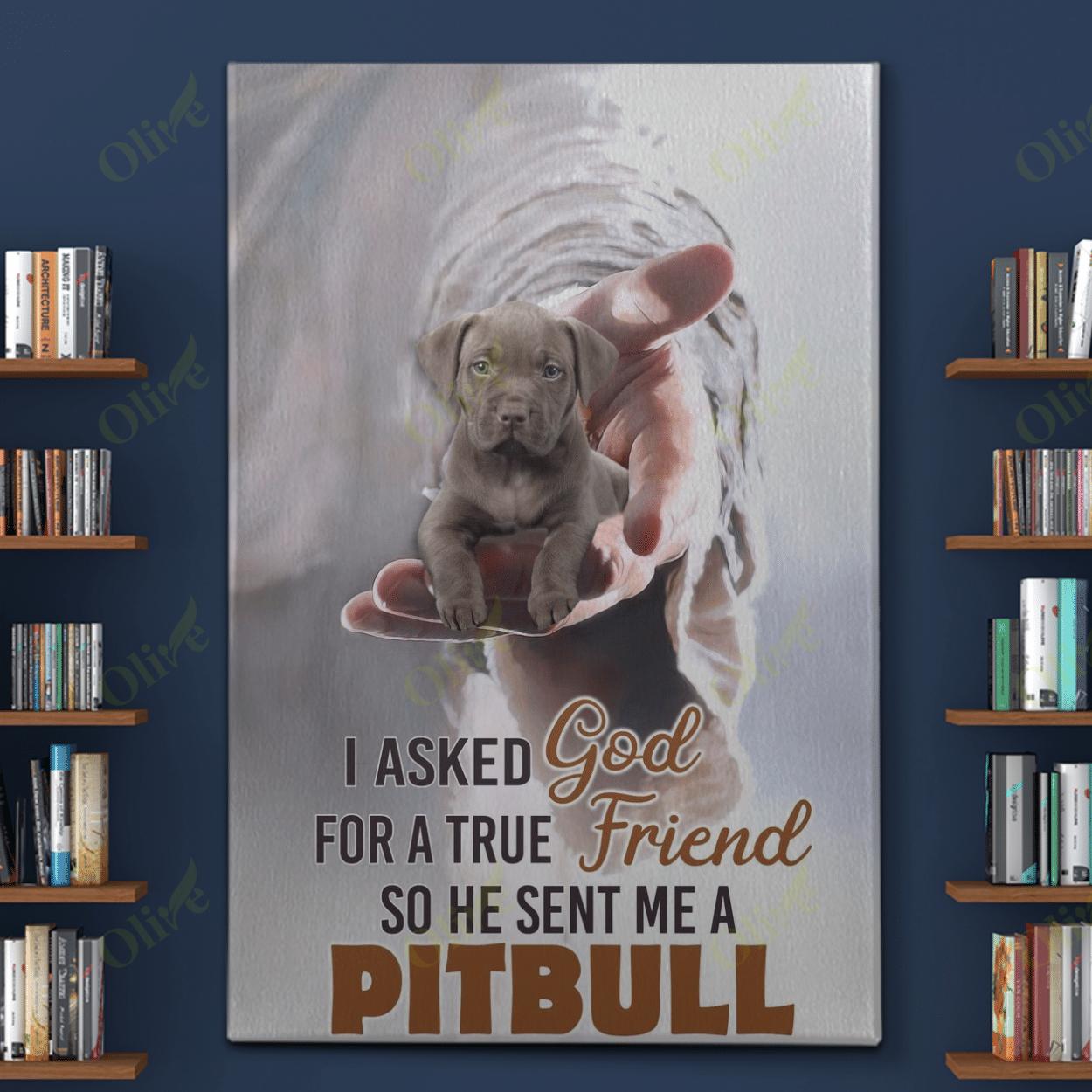 Pit Bull Is God Sent Canvas And Poster | Wall Decor Visual Art